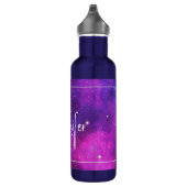 Roze en Paarse ruimte en sterren Faux Galaxy Waterfles (Rechts)