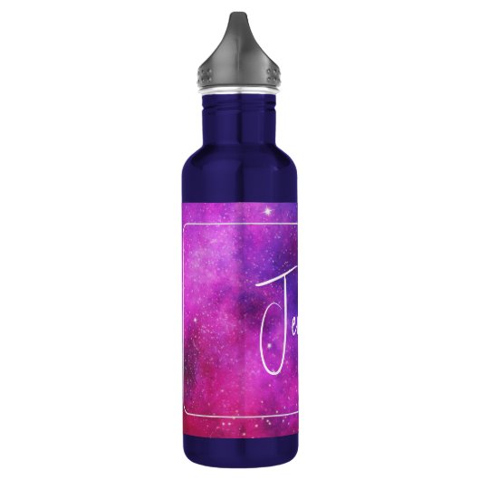 Roze en Paarse ruimte en sterren Faux Galaxy Waterfles (Links)