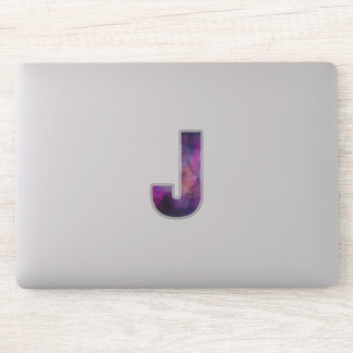 Roze en Paarse Ruimte Galaxy Letter J Sticker