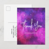 Roze en Paarse ruimte & sterren faux Galaxy Hartel Briefkaart (Voorkant / Achterkant)