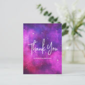 Roze en Paarse ruimte & sterren faux Galaxy Hartel Briefkaart (Staand voorkant)