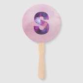 Roze en Paarse ruimtevaartsterrenbrief S Handwaaier (Achterkant)