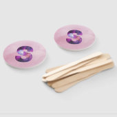 Roze en Paarse ruimtevaartsterrenbrief S Handwaaier (Niet-gemonteerd)