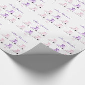 Roze en paarse schaatsen cadeaupapier (Hoek)