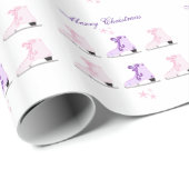 Roze en paarse schaatsen cadeaupapier (Rol Hoek)