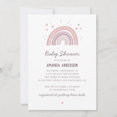 Roze en paarse schattige pastel regenboog baby sho kaart (Voorkant)