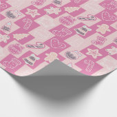 Roze en Paarse Schattigee en moderne kerst Cadeaupapier (Hoek)