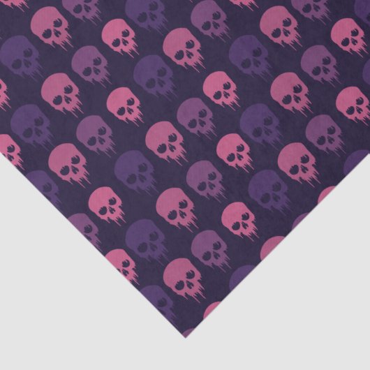 Roze en Paarse schedel afdrukken Tissuepapier (Detail)