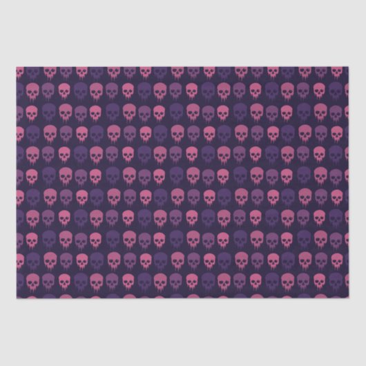 Roze en Paarse schedel afdrukken Tissuepapier (Voorkant)