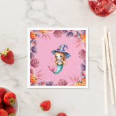 Roze en paarse schelpen servet (Insitu)
