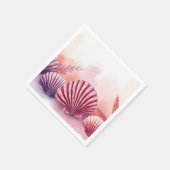 Roze en paarse schelpen servet (Hoek)
