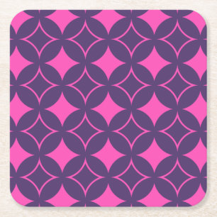 Roze en paarse schilfers kartonnen onderzetters