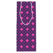 Roze en paarse schilfers wijn cadeautas (Achterkant)