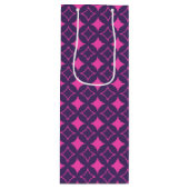 Roze en paarse schilfers wijn cadeautas (Voorkant)
