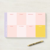 Roze en Paarse School Weekly Planner Post-it® Notes (Op bureau)