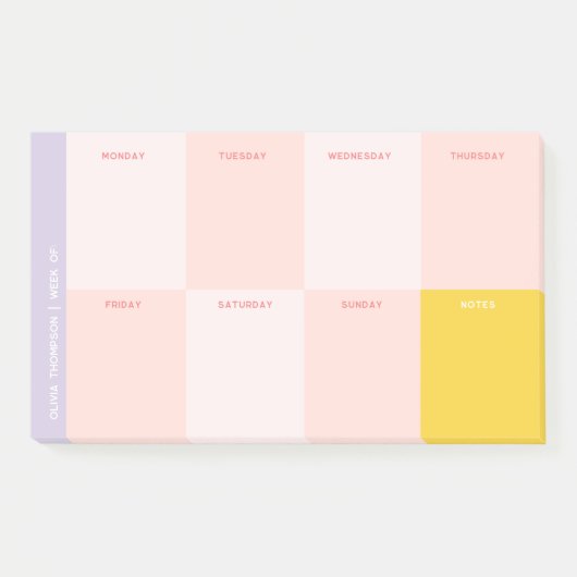 Roze en Paarse School Weekly Planner Post-it® Notes (Voorkant)