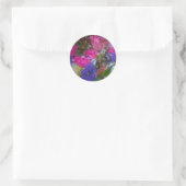 roze en paarse schoonheid ronde sticker (Tas)