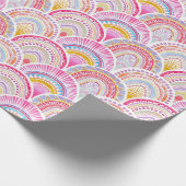 Roze en Paarse Seigaiha Wave Oriental Pattern Cadeaupapier (Hoek)