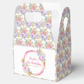 Roze en Paarse sierlijke bloemen verjaardag Bedankdoosjes (Geopend)