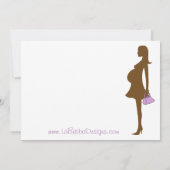 Roze en Paarse Silhouette Baby shower Kaart (Achterkant)
