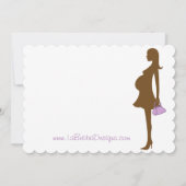 Roze en Paarse Silhouette Baby shower Kaart (Achterkant)