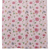 Roze en Paarse sinaasappel Douchegordijn (Voorkant)