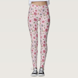 Roze en Paarse sinaasappel Leggings