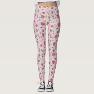 Roze en Paarse sinaasappel Leggings