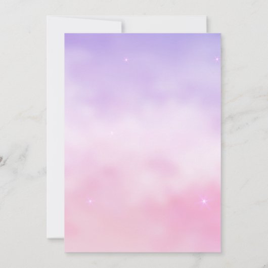 Roze en Paarse Sleepover Slumber Verjaardagsfeest Kaart (Achterkant)