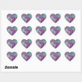 Roze en Paarse smelt Hart Sticker (Vel)