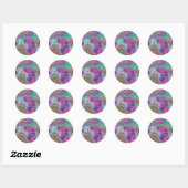 Roze en Paarse smelt Ronde Sticker (Vel)