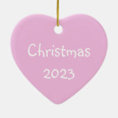 Roze en Paarse Sneeuwman Keramisch Ornament (Achterkant)