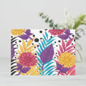 Roze en paarse snijbloemen met ingewikkelde bloemb bedankkaart (Staand voorkant)