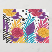 Roze en paarse snijbloemen met ingewikkelde bloemb bedankkaart (Voorkant / Achterkant)