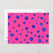 Roze en Paarse Sparkle Polka Dots Fun Briefkaart (Voorkant / Achterkant)
