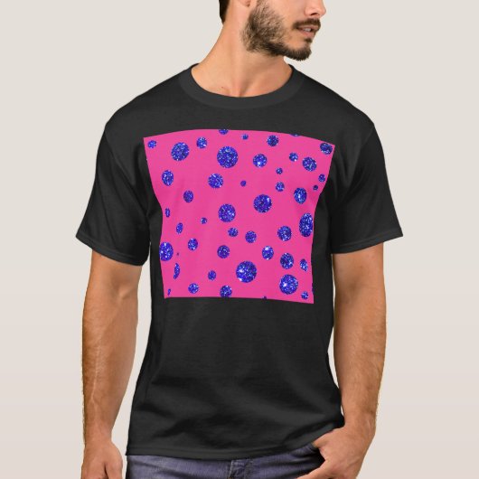 Roze en Paarse Sparkle Polka Dots Fun T-shirt (Voorkant)