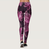 Roze en Paarse Sparkling Flower Leggings (Achterkant)
