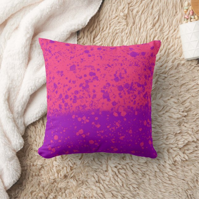 Roze en paarse spatten kussen (Deken)