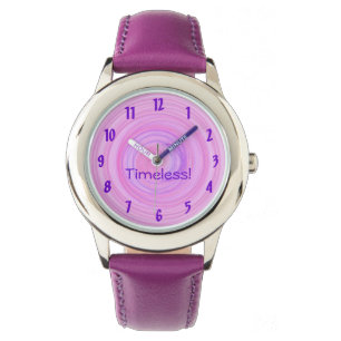 Roze en Paarse Spiraalvormige Achtergrond Horloge