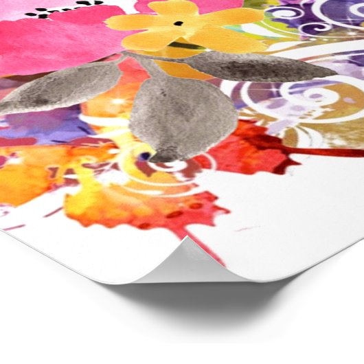 Roze en paarse splash on poster (Hoek)