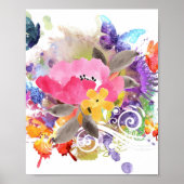 Roze en paarse splash on poster (Voorkant)