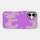 Roze en Paarse Splash Theme iPhone 16 Hoesje (Achterkant horizontaal)