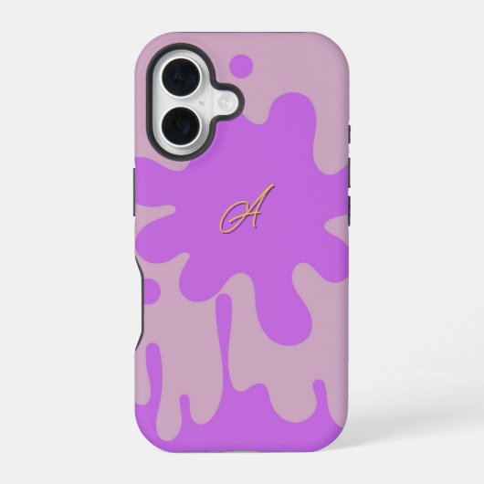Roze en Paarse Splash Theme iPhone 16 Hoesje (Achterkant)