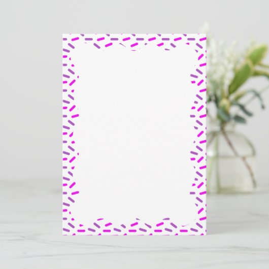 Roze en Paarse Sprinkle Wavy Border Blank Custom Kaart (Staand voorkant)