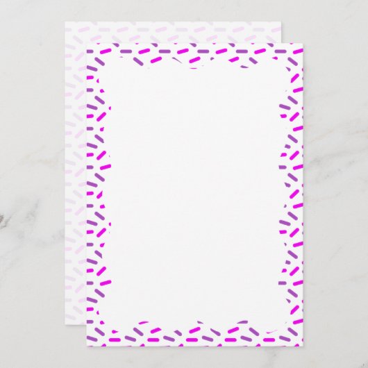 Roze en Paarse Sprinkle Wavy Border Blank Custom Kaart (Voorkant / Achterkant)