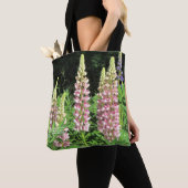 Roze en Paarse standaard Mn Lupine Tote Bag (Dichtbij)