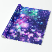Roze en Paarse sterren Cadeaupapier (Uitgerold)