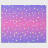 Roze en Paarse sterren Cadeaupapier (Vlak)