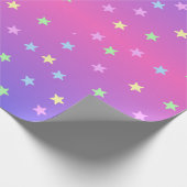 Roze en Paarse sterren Cadeaupapier (Hoek)