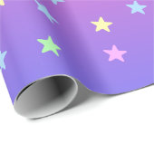 Roze en Paarse sterren Cadeaupapier (Rol Hoek)